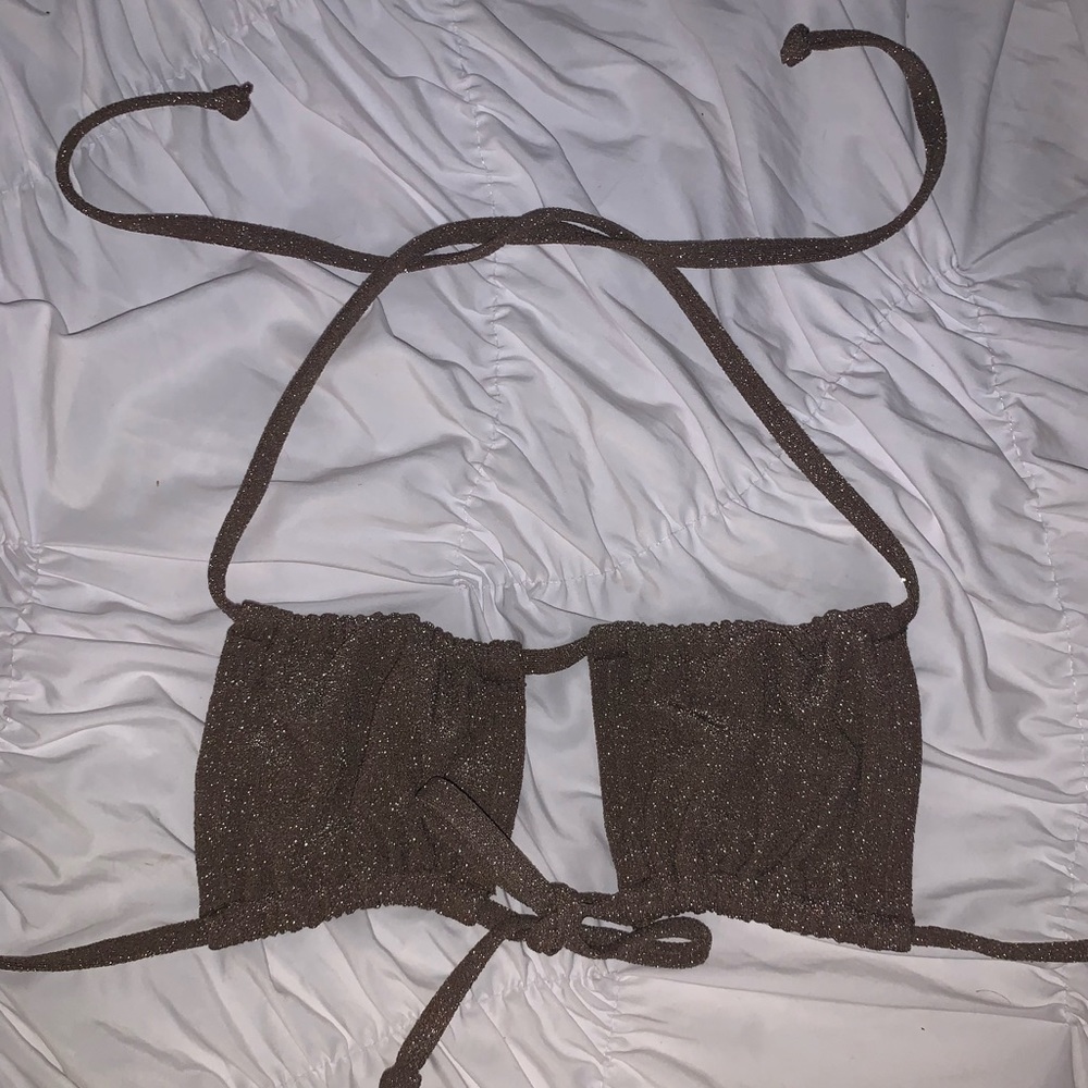 Aeropostale Sparkly Brown Multi-way Swim Top